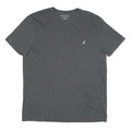 NAUTICA Mens Grey V-Neck T-Shirt 2XL Cotton Blend Casual Summer Wear