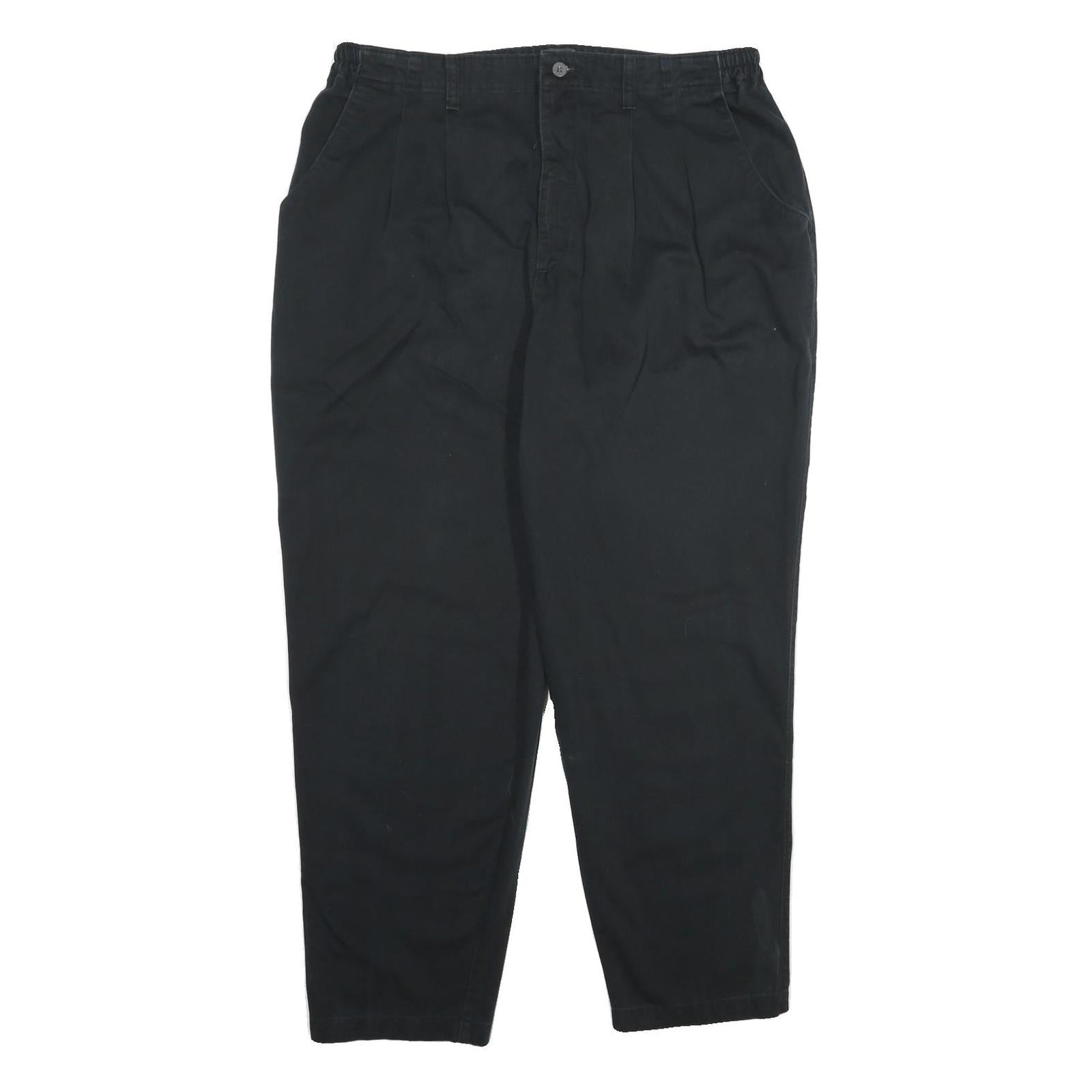 LEE Womens Cotton Black Regular Fit Straight Leg Trousers W34 L30 Comfortable