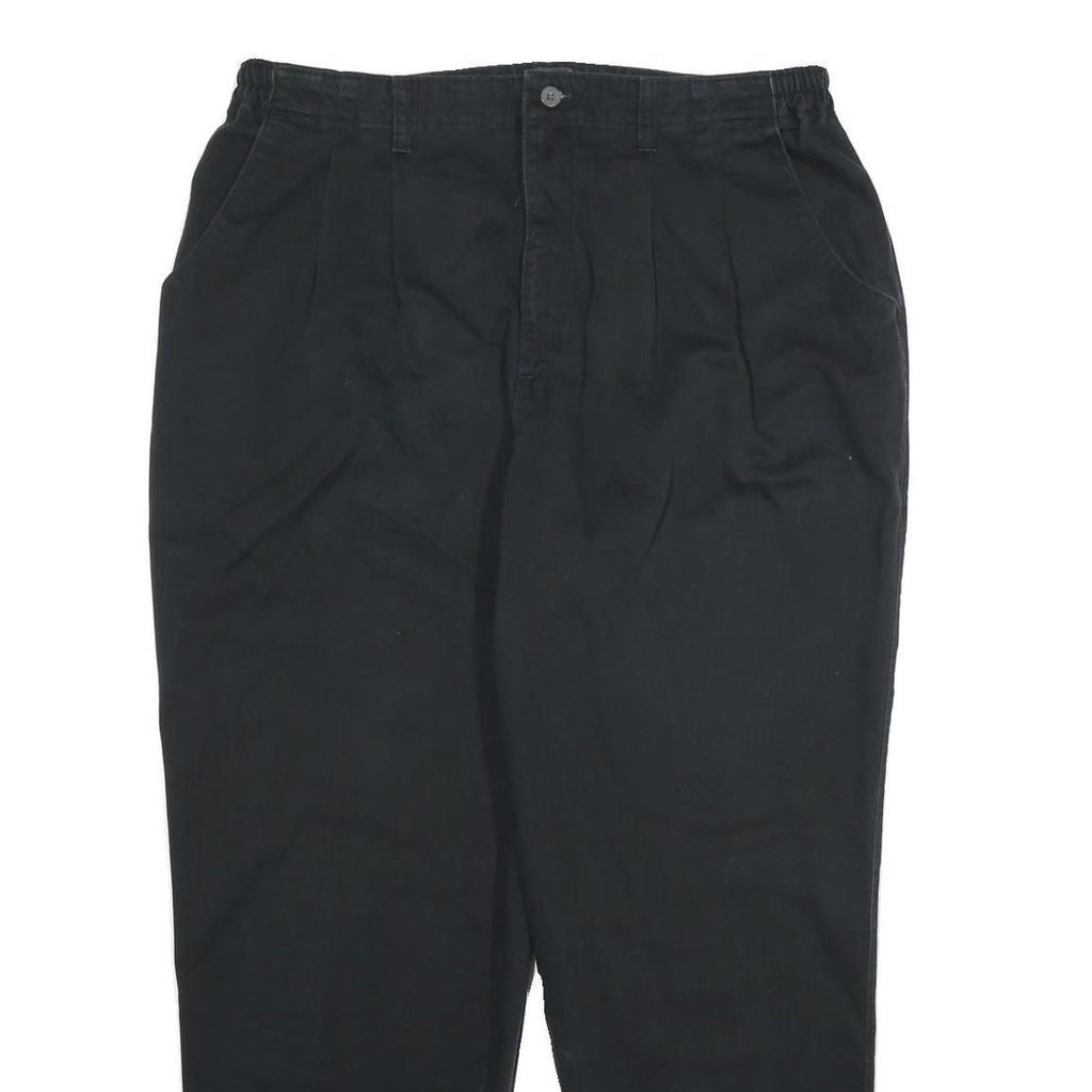 LEE Womens Cotton Black Regular Fit Straight Leg Trousers W34 L30 Comfortable