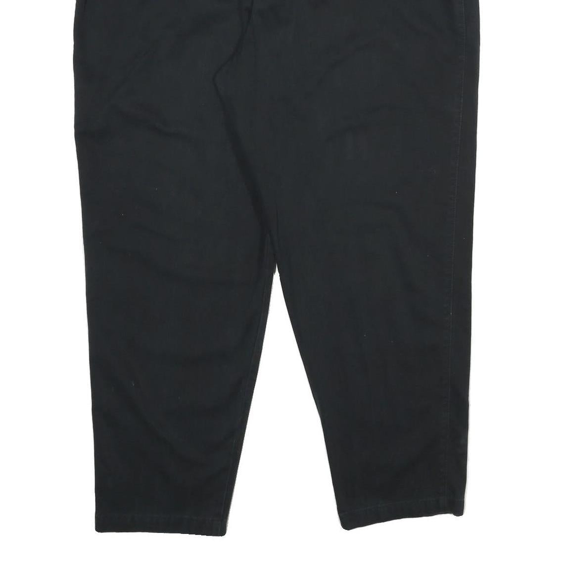 LEE Womens Cotton Black Regular Fit Straight Leg Trousers W34 L30 Comfortable