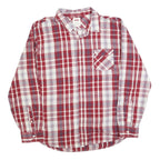 LEVI'S Mens Red & White Checked Shirt 2XL Cotton Blend Long Sleeve Casual