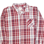 LEVI'S Mens Red & White Checked Shirt 2XL Cotton Blend Long Sleeve Casual