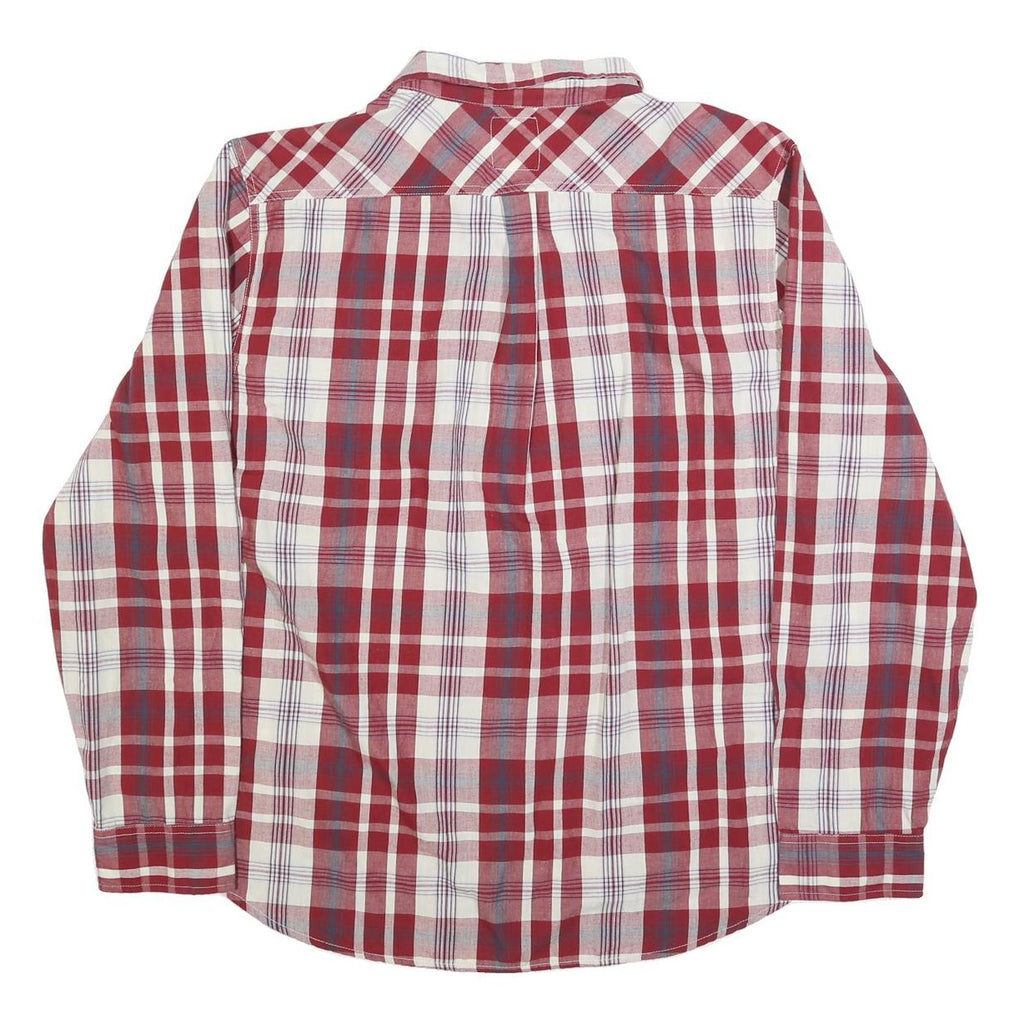 LEVI'S Mens Red & White Checked Shirt 2XL Cotton Blend Long Sleeve Casual