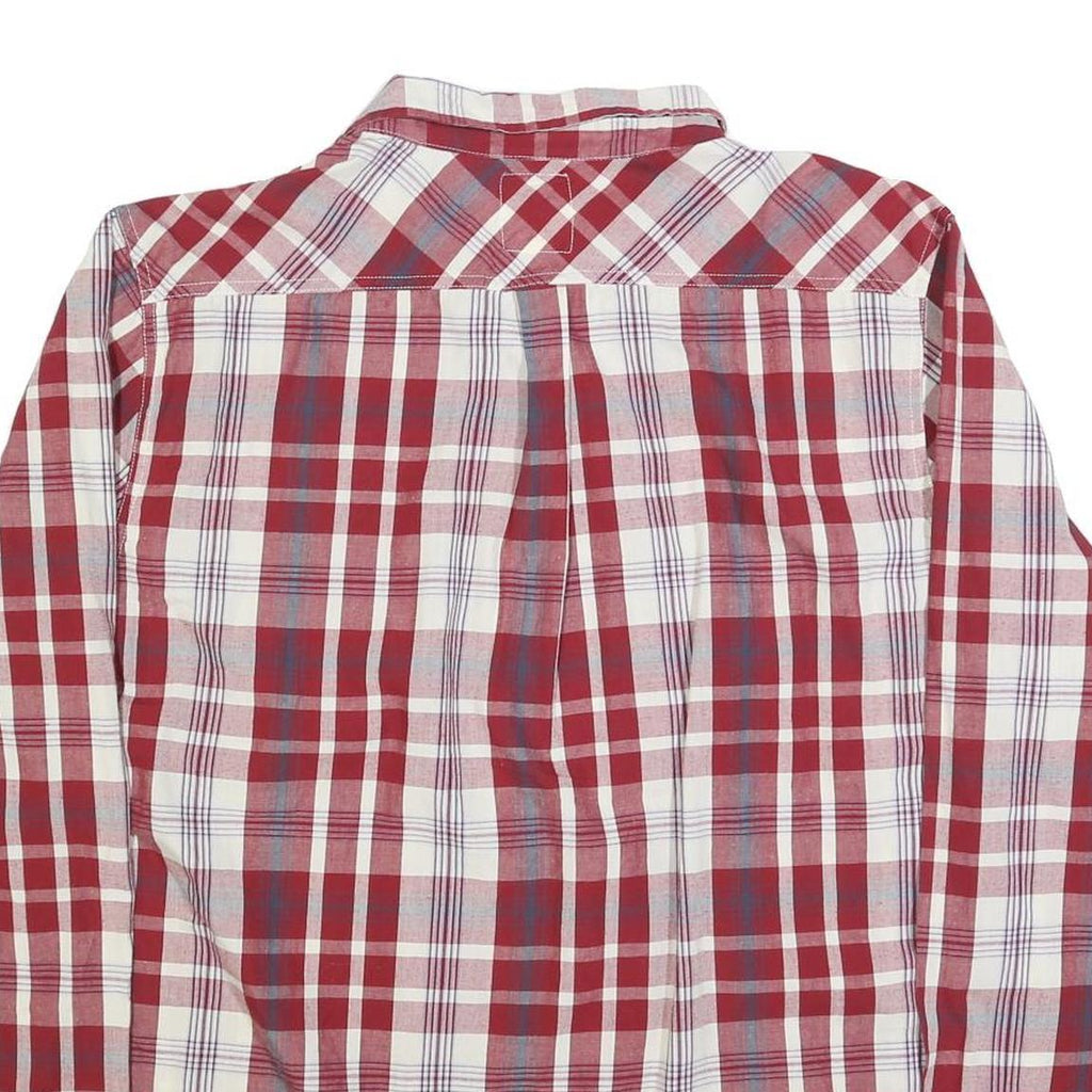 LEVI'S Mens Red & White Checked Shirt 2XL Cotton Blend Long Sleeve Casual