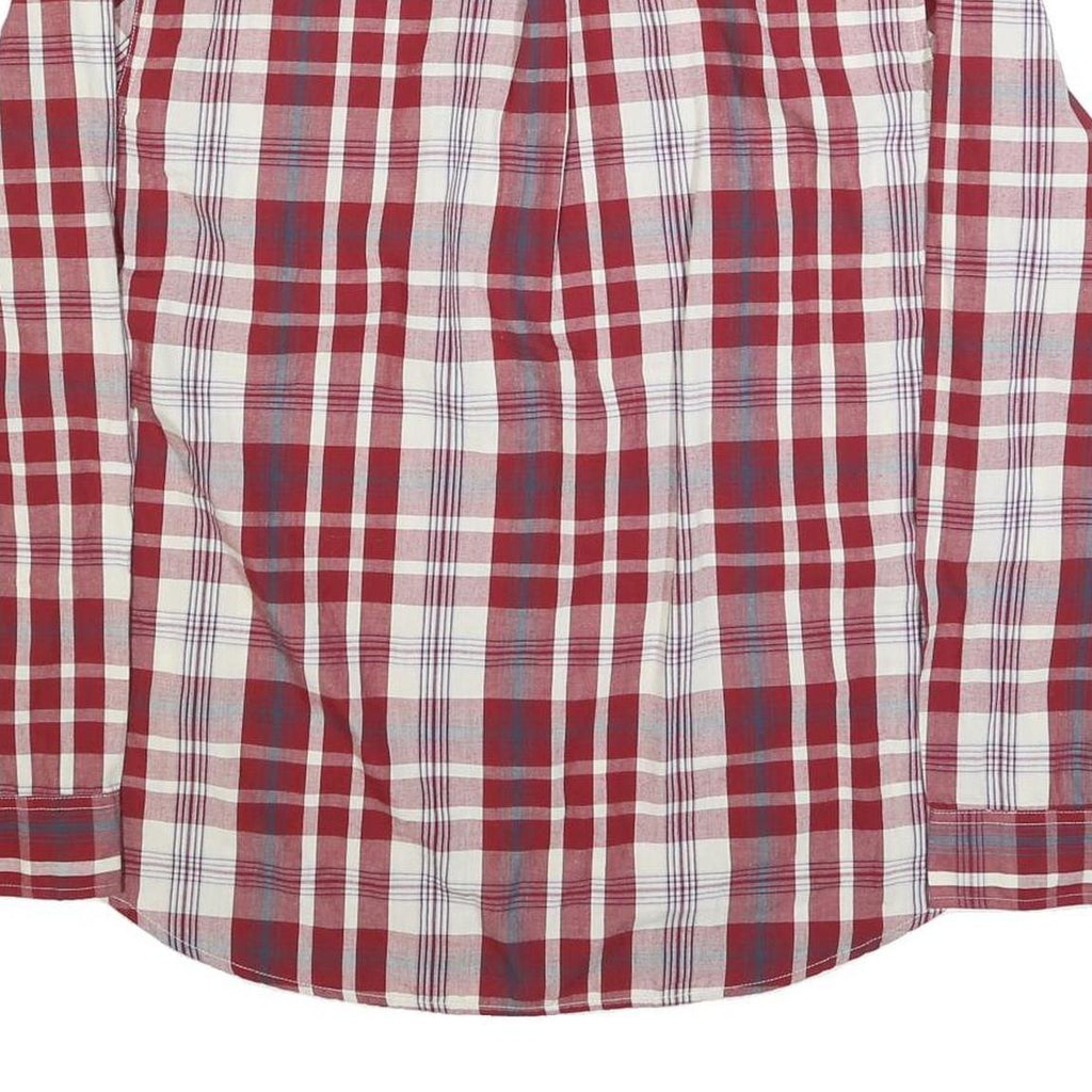 LEVI'S Mens Red & White Checked Shirt 2XL Cotton Blend Long Sleeve Casual