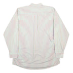 ROCHESTER Mens White & Pastel Stripe Shirt XL Cotton Button Down Slim Fit