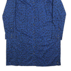 TOMMY HILFIGER Womens Blue & Black Animal Print Shirt Dress Cotton Long Sleeve L