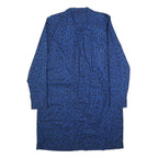 TOMMY HILFIGER Womens Blue & Black Animal Print Shirt Dress Cotton Long Sleeve L