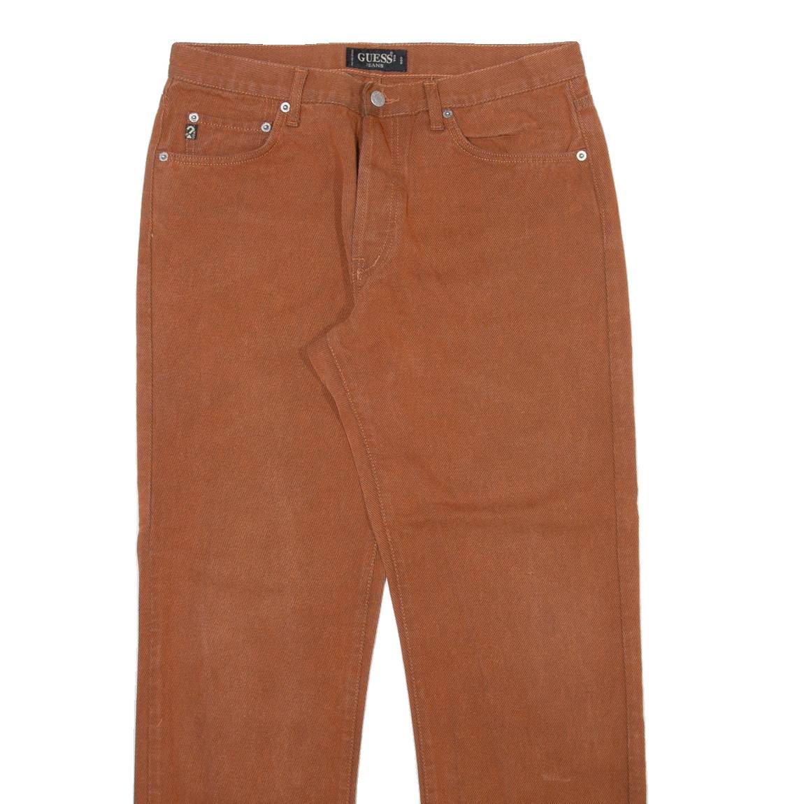 GUESS Mens Trousers Brown Regular Straight W32 L28