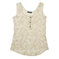 SISSEL EDELBO Womens Cream Floral Printed Sleeveless Scoop Neck Top S Silk Blend