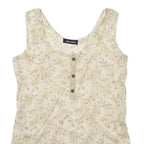 SISSEL EDELBO Womens Cream Floral Printed Sleeveless Scoop Neck Top S Silk Blend