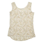 SISSEL EDELBO Womens Cream Floral Printed Sleeveless Scoop Neck Top S Silk Blend