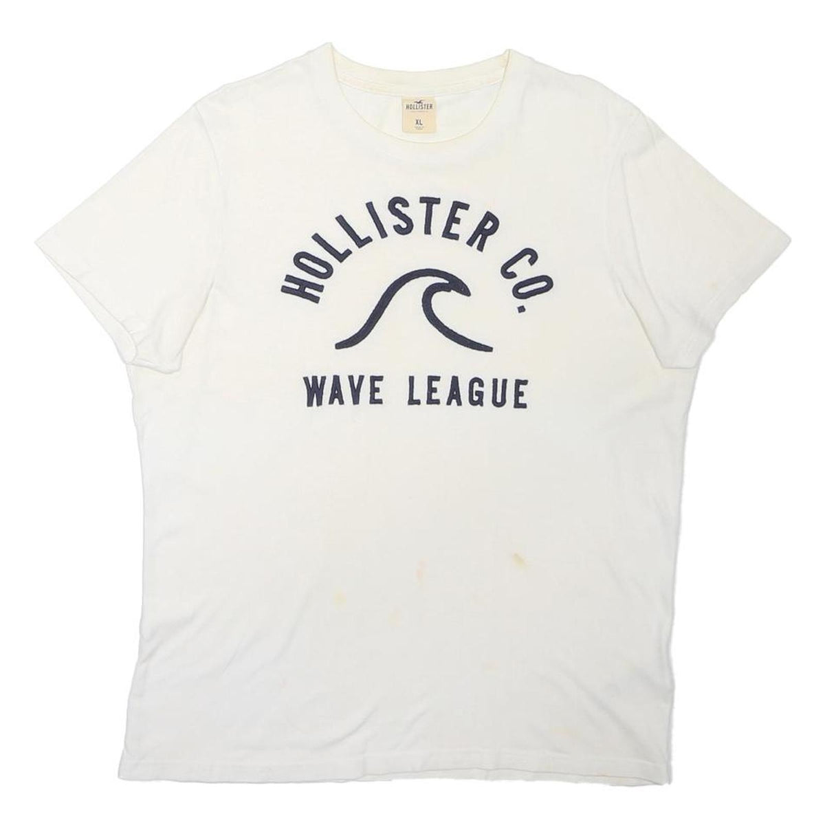 HOLLISTER Mens White Crew Neck Short Sleeve Wave League Graphic XL Casual