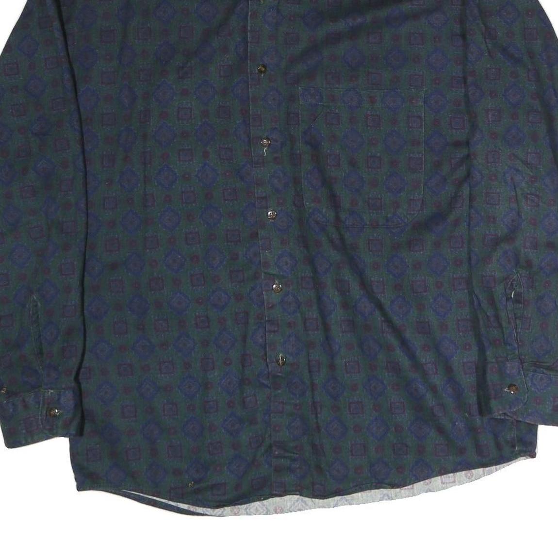 ANCHORBLUE Mens Blue Pattern Shirt M Cotton Long Sleeve Button Casual