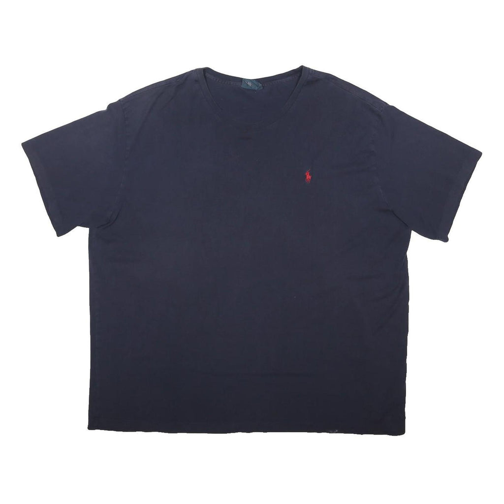 POLO RALPH LAUREN Mens Navy Blue Classic Cotton Blend T-Shirt 2XL Short Sleeve