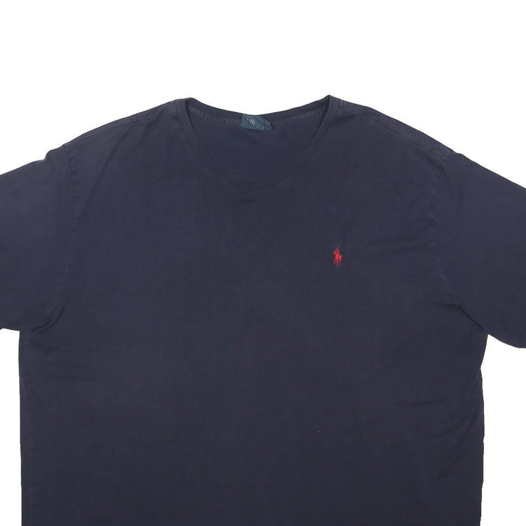 POLO RALPH LAUREN Mens Navy Blue Classic Cotton Blend T-Shirt 2XL Short Sleeve