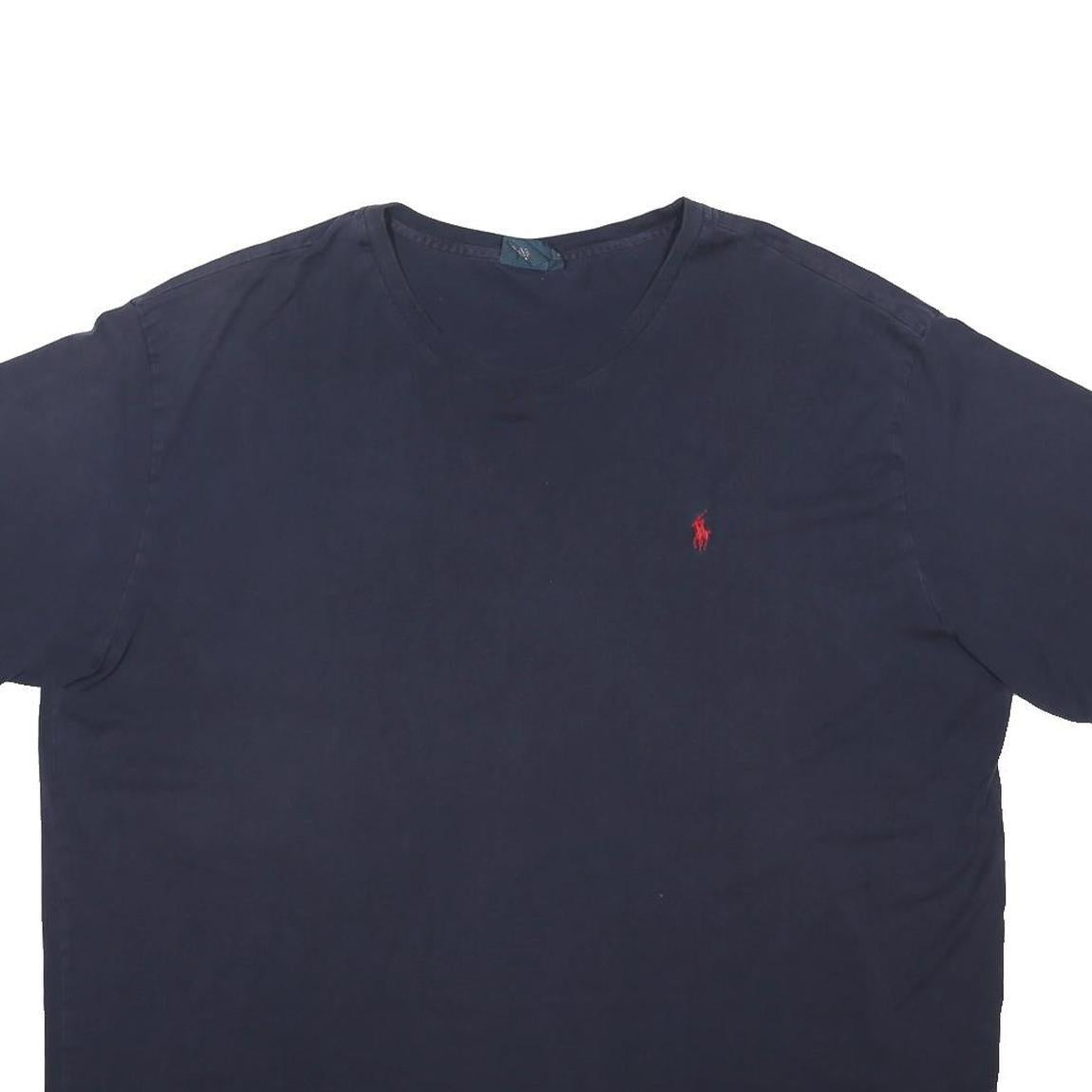 POLO RALPH LAUREN Mens Navy Blue Classic Cotton Blend T-Shirt 2XL Short Sleeve