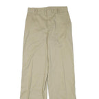 DICKIES Womens Relaxed Beige Cotton Blend Trousers W26 L31 Zip Closure