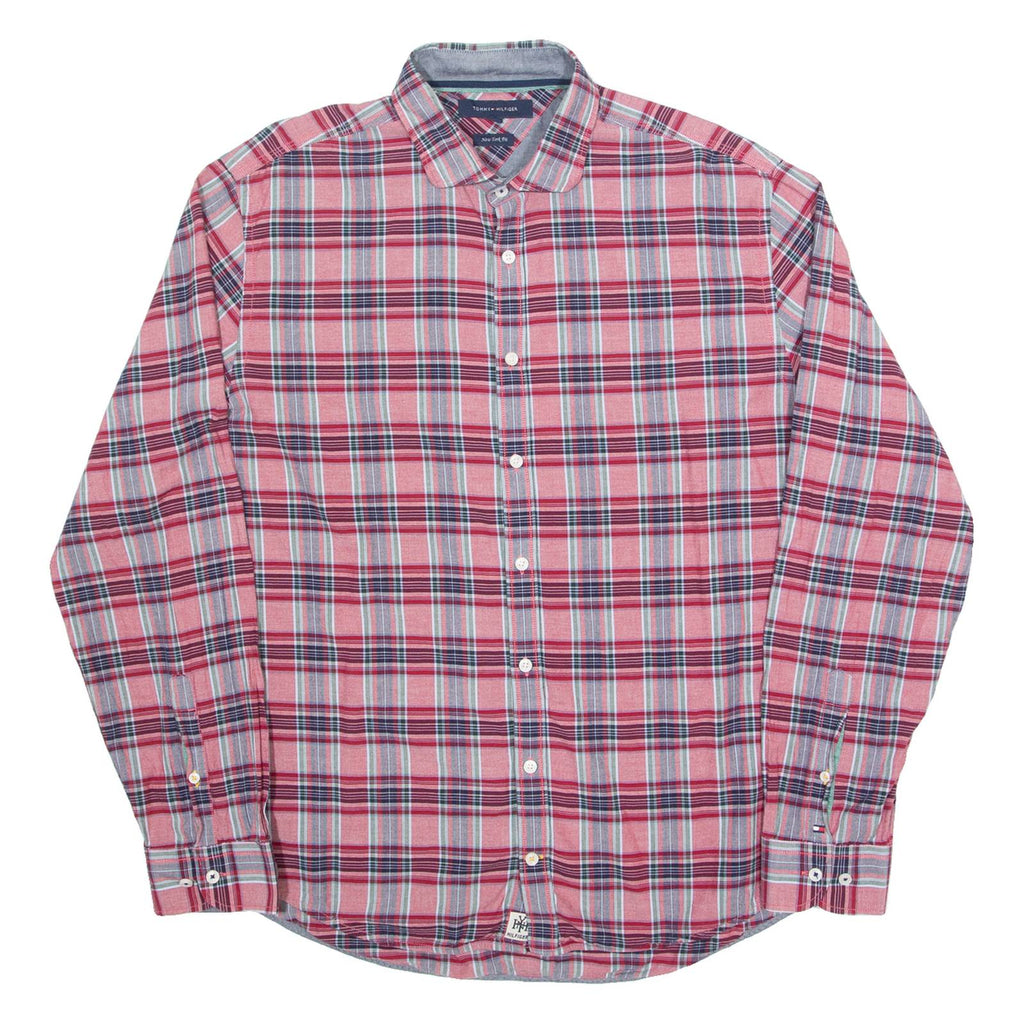 TOMMY HILFIGER New York Fit Mens Shirt Red Check Long Sleeve M