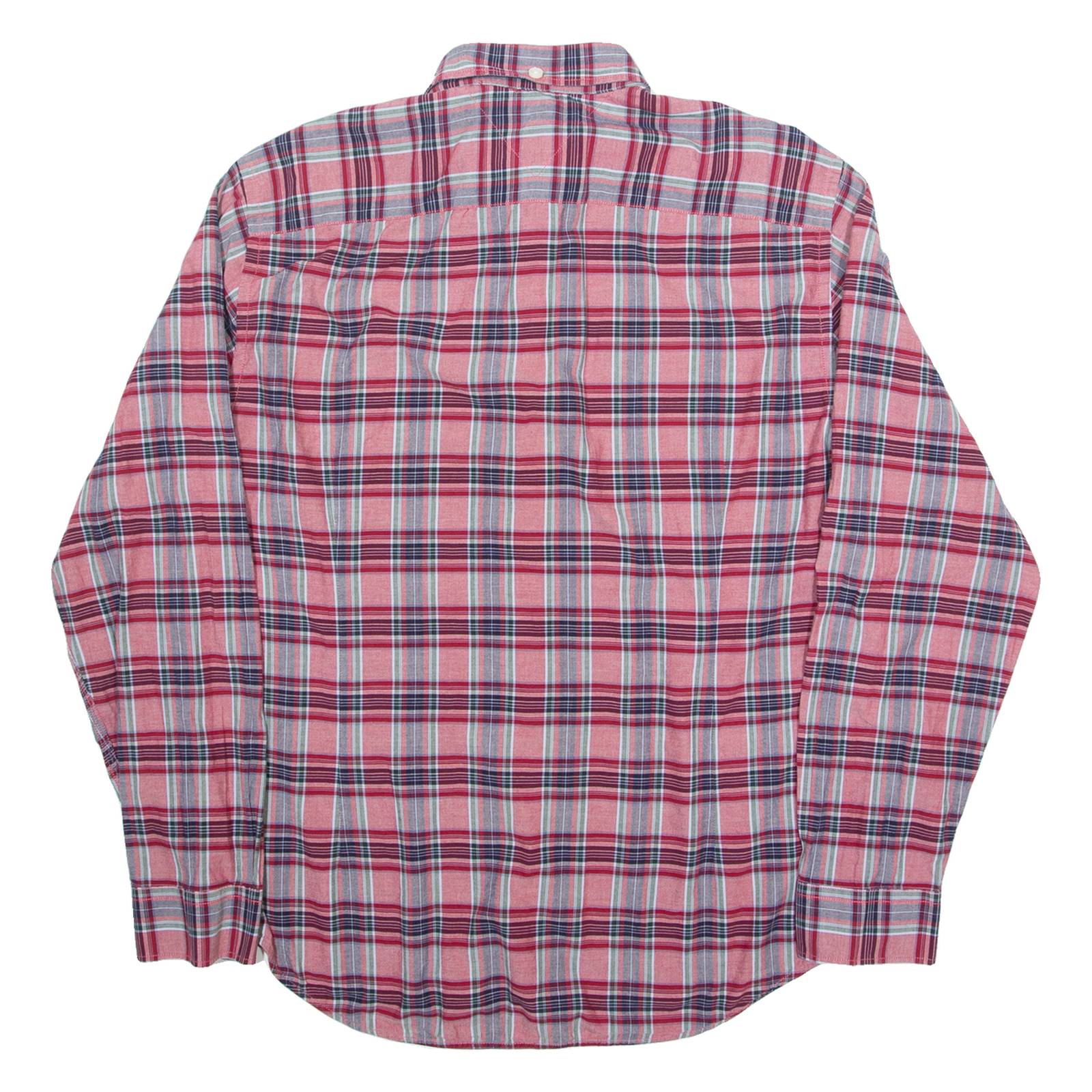 TOMMY HILFIGER New York Fit Mens Shirt Red Check Long Sleeve M