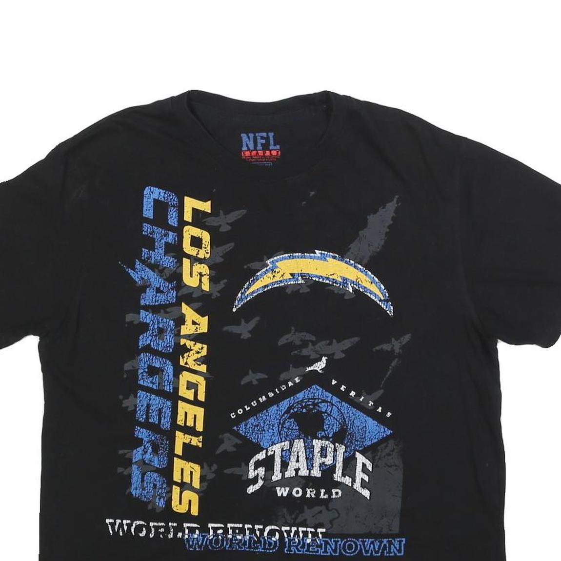 NFL Mens Black Los Angeles Chargers Graphic T-Shirt M Crew Neck Short Sleeve