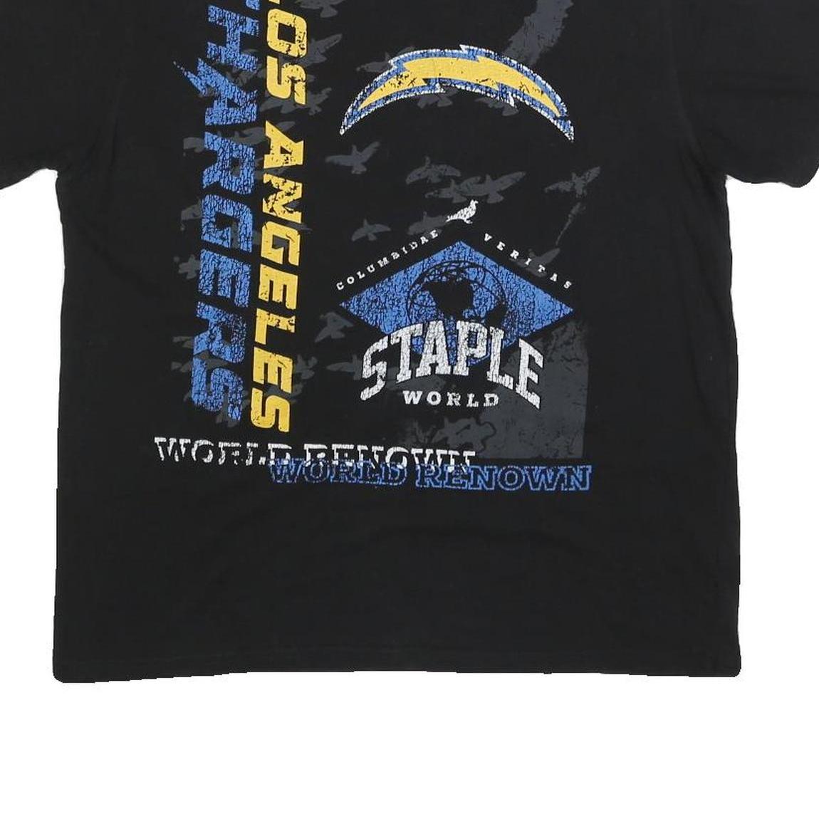 NFL Mens Black Los Angeles Chargers Graphic T-Shirt M Crew Neck Short Sleeve
