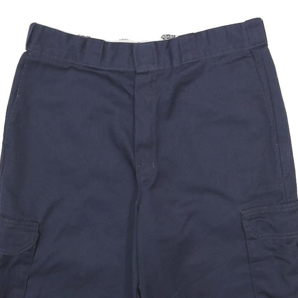 DICKIES Mens Navy Cargo Shorts L W34 Polyester Blend Workwear Casual