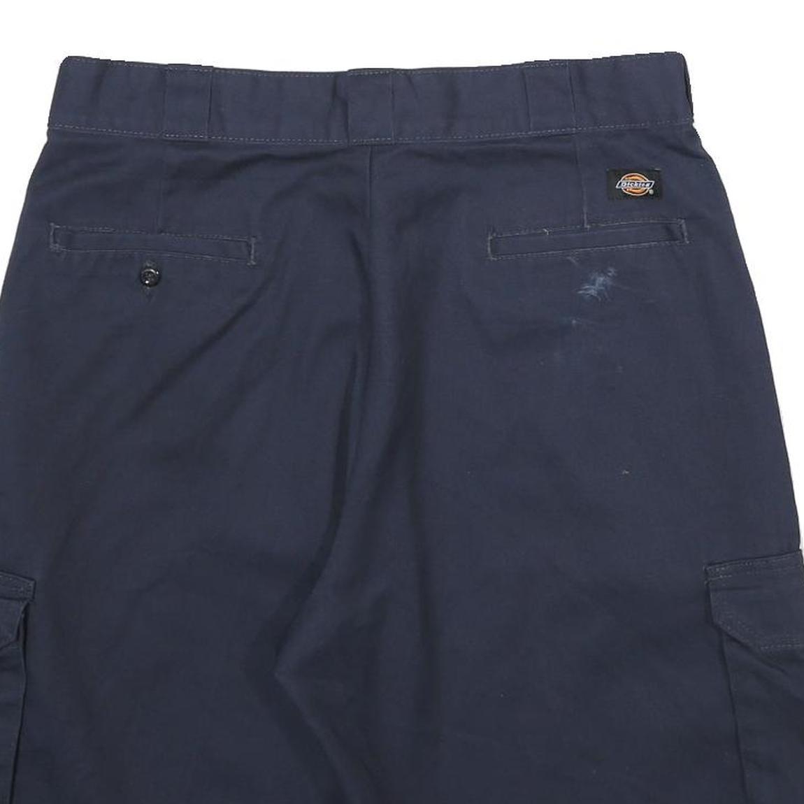 DICKIES Mens Navy Cargo Shorts L W34 Polyester Blend Workwear Casual