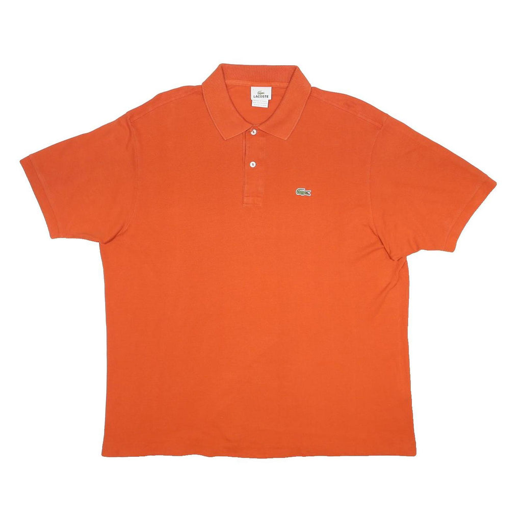 LACOSTE Mens Orange Cotton Polo Shirt 2XL Classic Fit Embroidered Logo