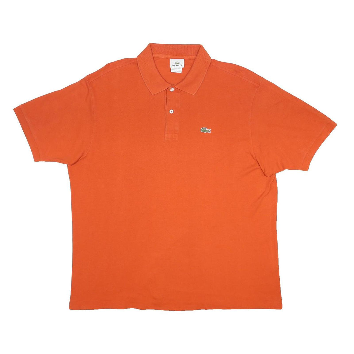 LACOSTE Mens Orange Cotton Polo Shirt 2XL Classic Fit Embroidered Logo