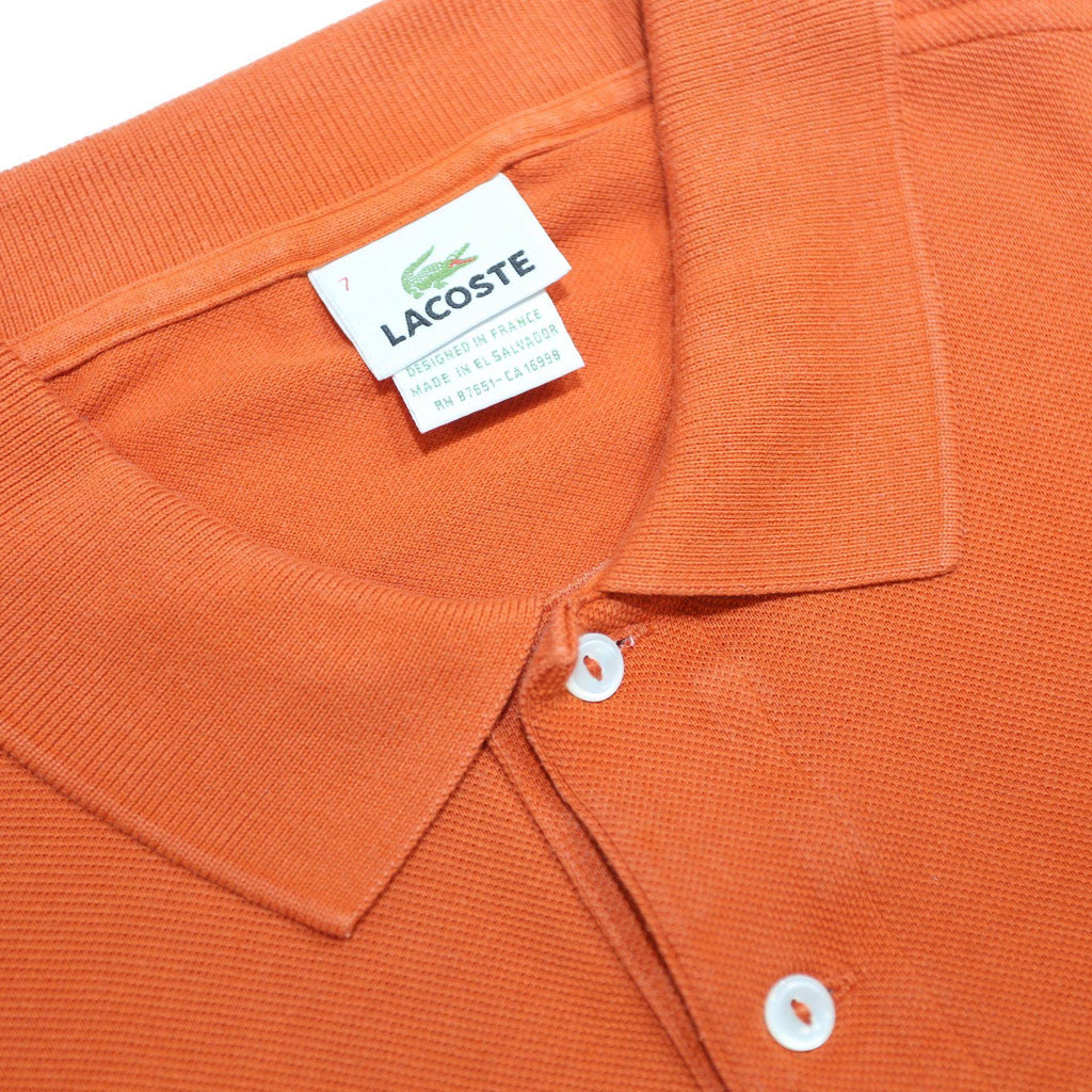 LACOSTE Mens Orange Cotton Polo Shirt 2XL Classic Fit Embroidered Logo