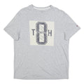 TOMMY HILFIGER Womens Grey Graphic T-Shirt S Short Sleeve Crew Neck Cotton Blend
