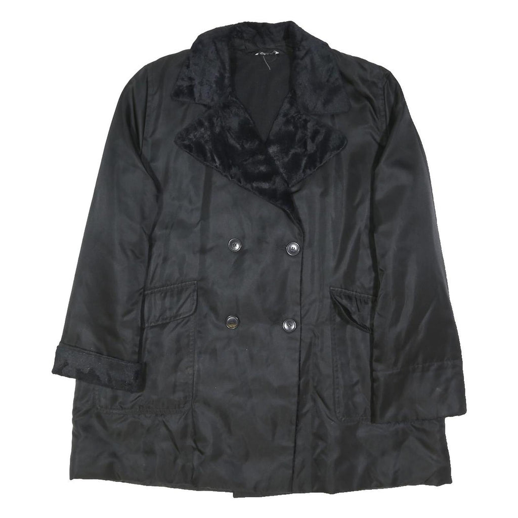 MARINA PINALDI Womens Black Button Jacket L Polyester Blend Classic Outerwear