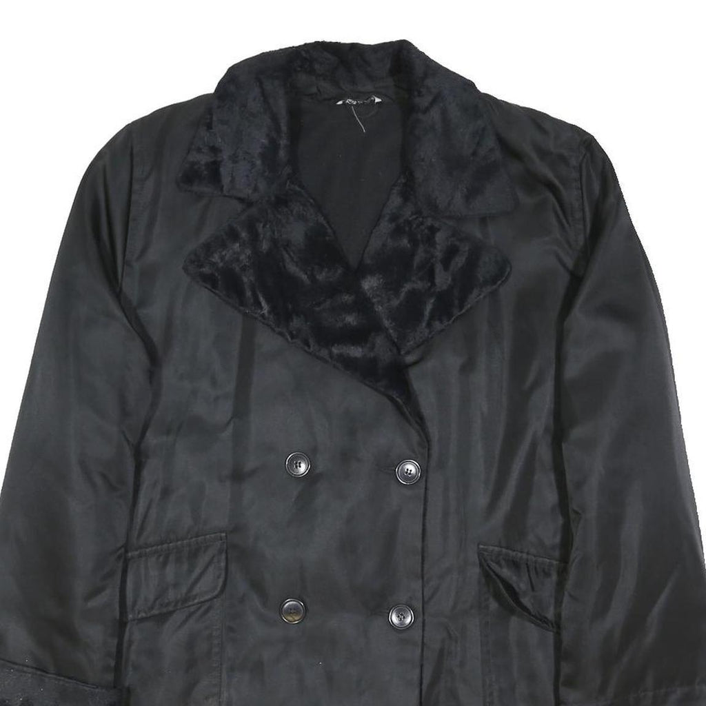 MARINA PINALDI Womens Black Button Jacket L Polyester Blend Classic Outerwear