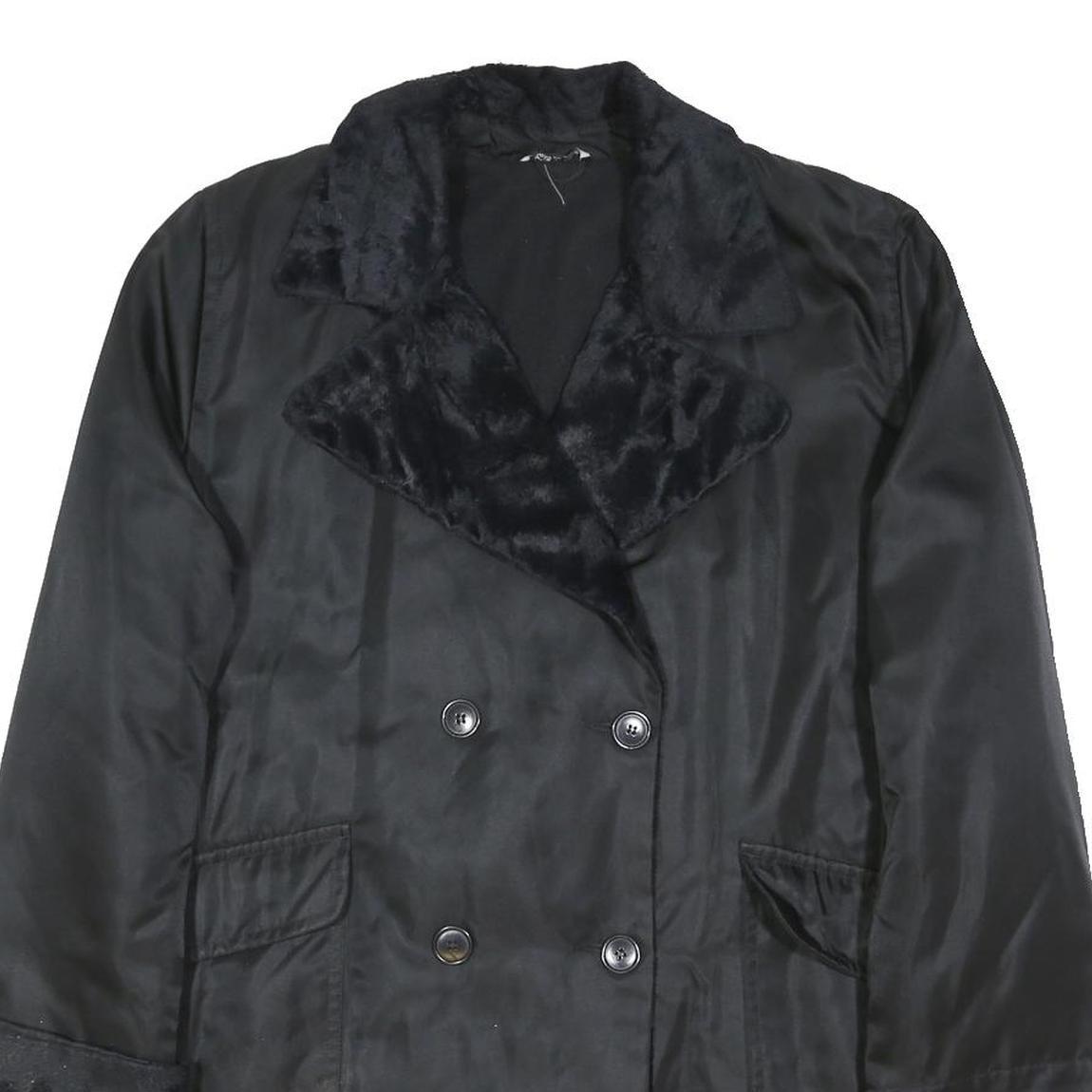 MARINA PINALDI Womens Black Button Jacket L Polyester Blend Classic Outerwear