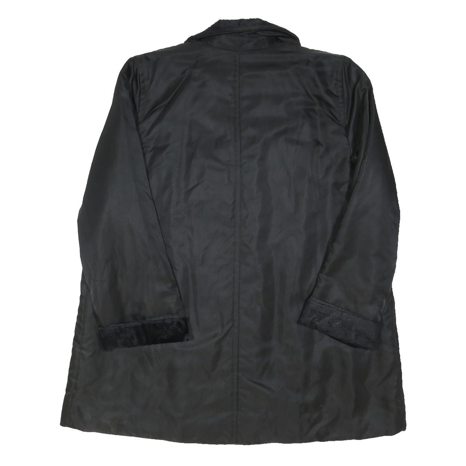 MARINA PINALDI Womens Black Button Jacket L Polyester Blend Classic Outerwear