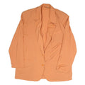 Womens Orange Plain Blazer Jacket L Polyester Blend Button Casual Tailored
