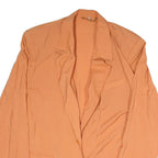Womens Orange Plain Blazer Jacket L Polyester Blend Button Casual Tailored