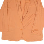 Womens Orange Plain Blazer Jacket L Polyester Blend Button Casual Tailored