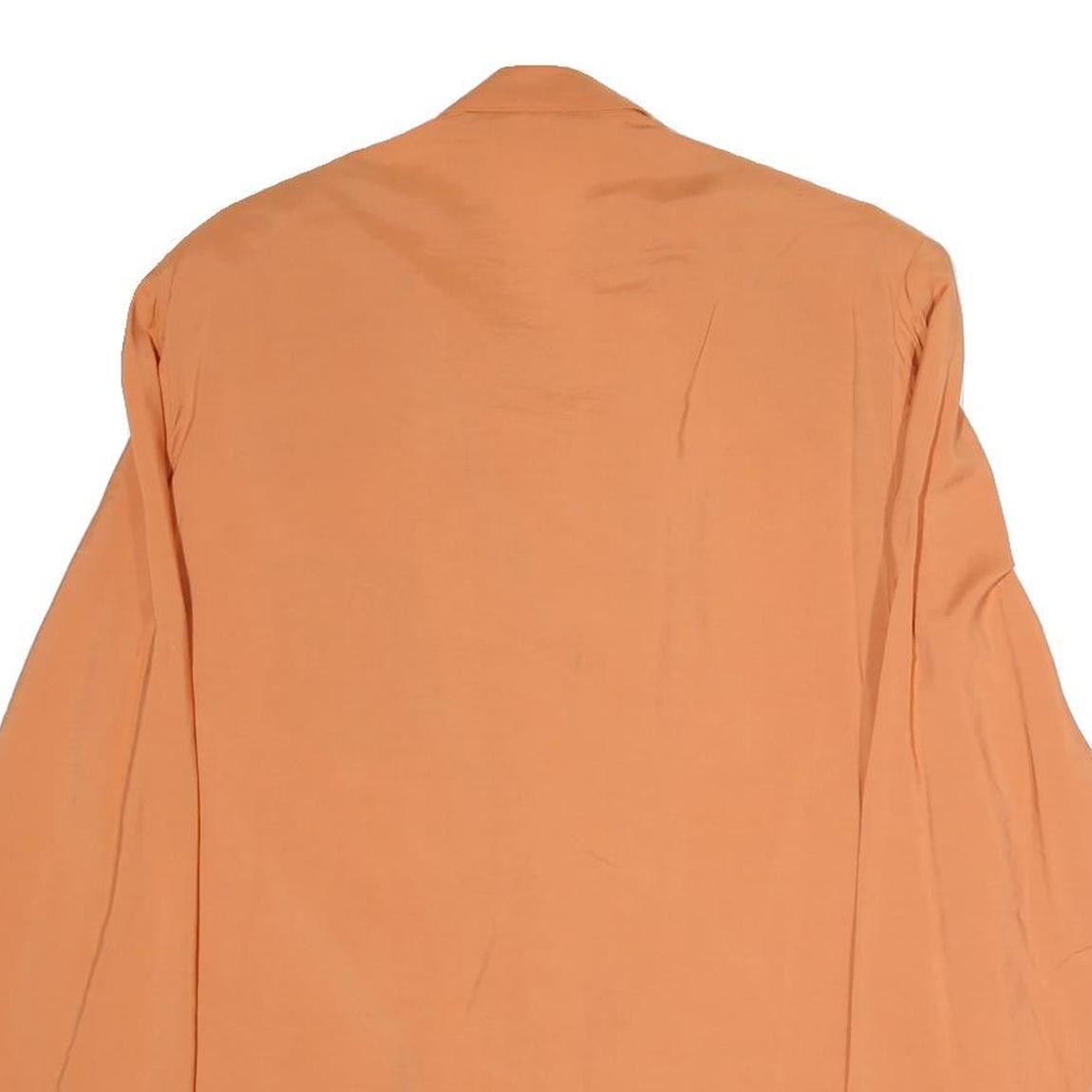 Womens Orange Plain Blazer Jacket L Polyester Blend Button Casual Tailored