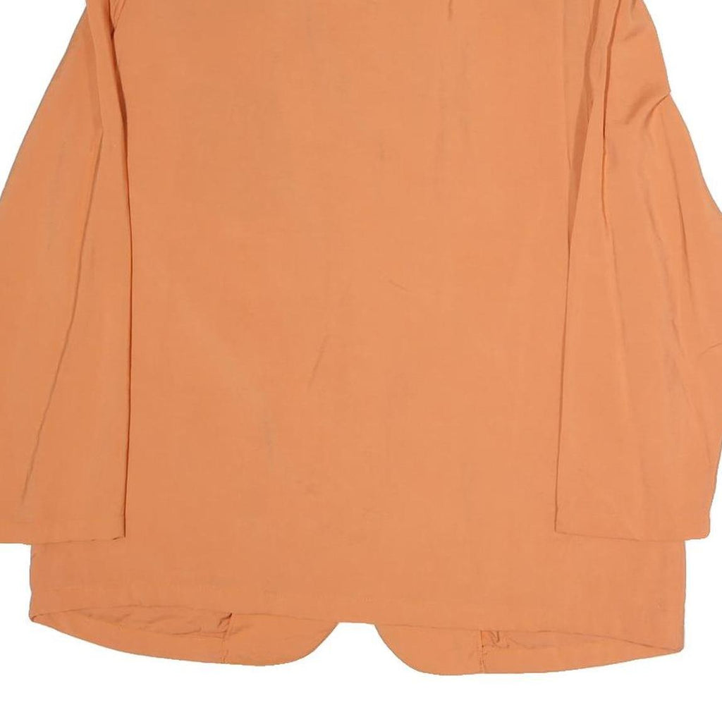 Womens Orange Plain Blazer Jacket L Polyester Blend Button Casual Tailored