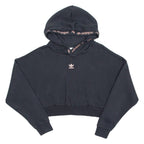 ADIDAS Cropped Womens Black Hoodie UK 8