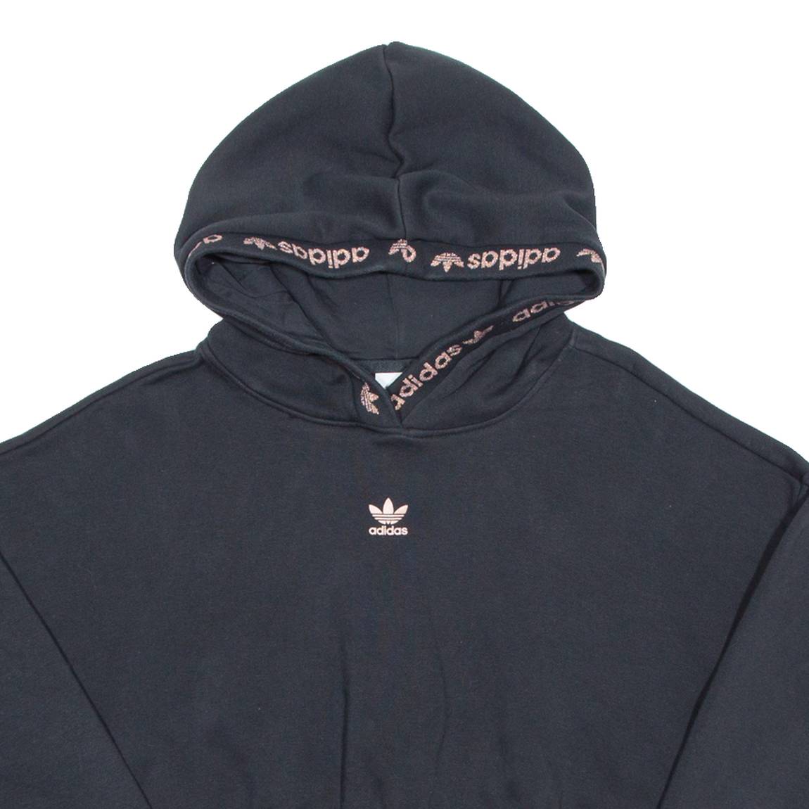 ADIDAS Cropped Womens Black Hoodie UK 8