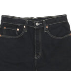 LEVI'S Womens Black Denim Casual Shorts S W26 High Waist Frayed Hem