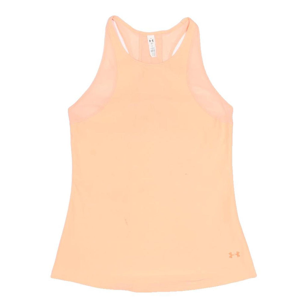 UNDER ARMOUR Womens Peach Sports Tank Top S Sleeveless Crew Neck Performance Gym