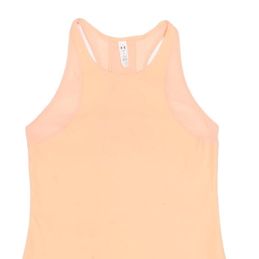 UNDER ARMOUR Womens Peach Sports Tank Top S Sleeveless Crew Neck Performance Gym