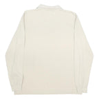 KAPPA Mens Cream Long Sleeve Plain Polo Shirt L Cotton Casual Sportswear