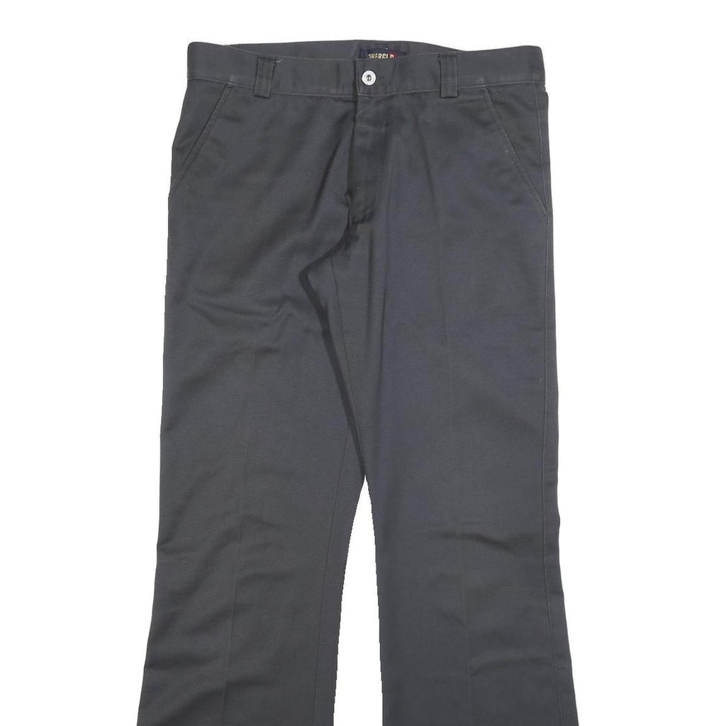 ENERGIE Womens Cotton Blend Black Regular Fit Straight Trousers W33 L33 Zip