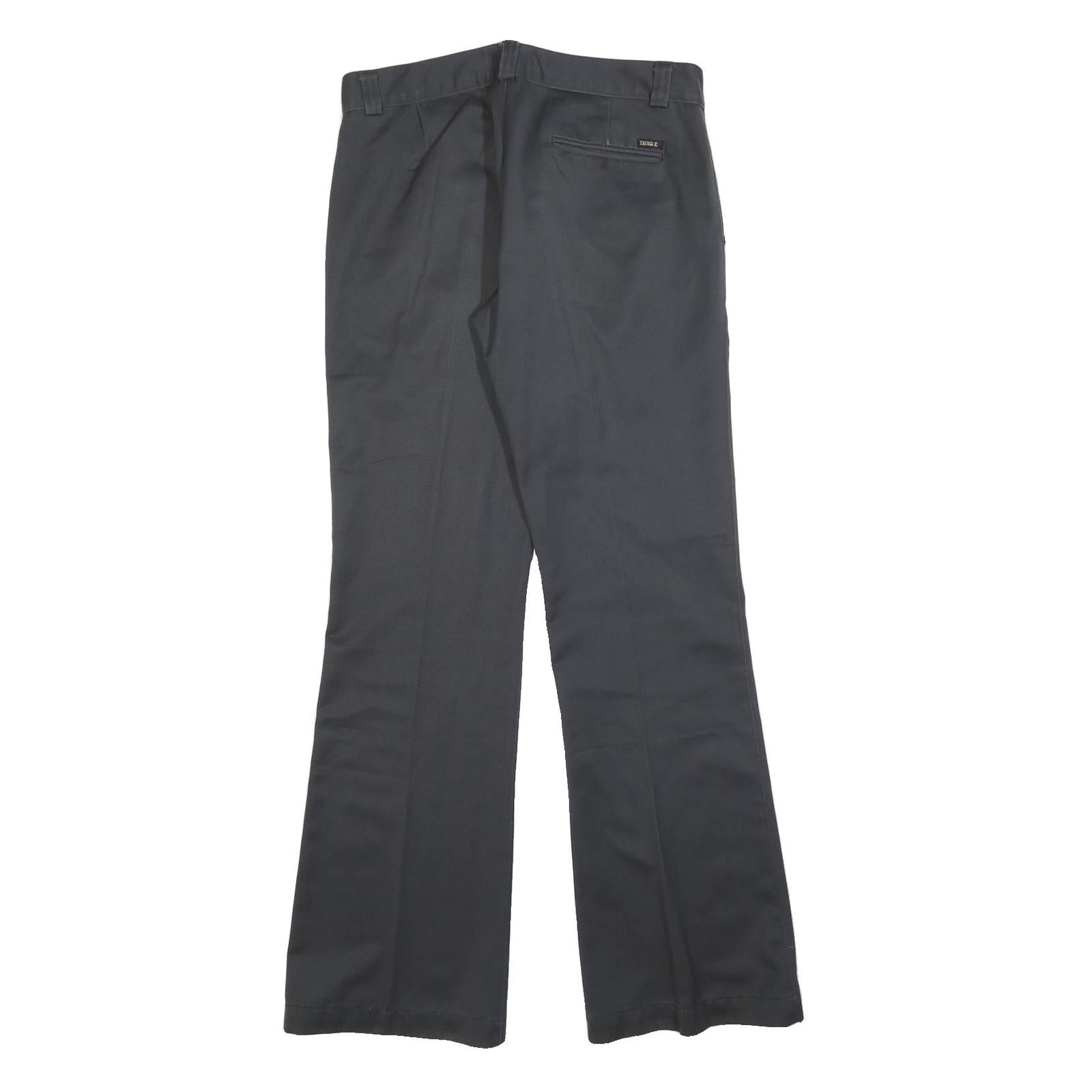 ENERGIE Womens Cotton Blend Black Regular Fit Straight Trousers W33 L33 Zip