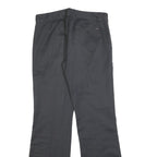 ENERGIE Womens Cotton Blend Black Regular Fit Straight Trousers W33 L33 Zip